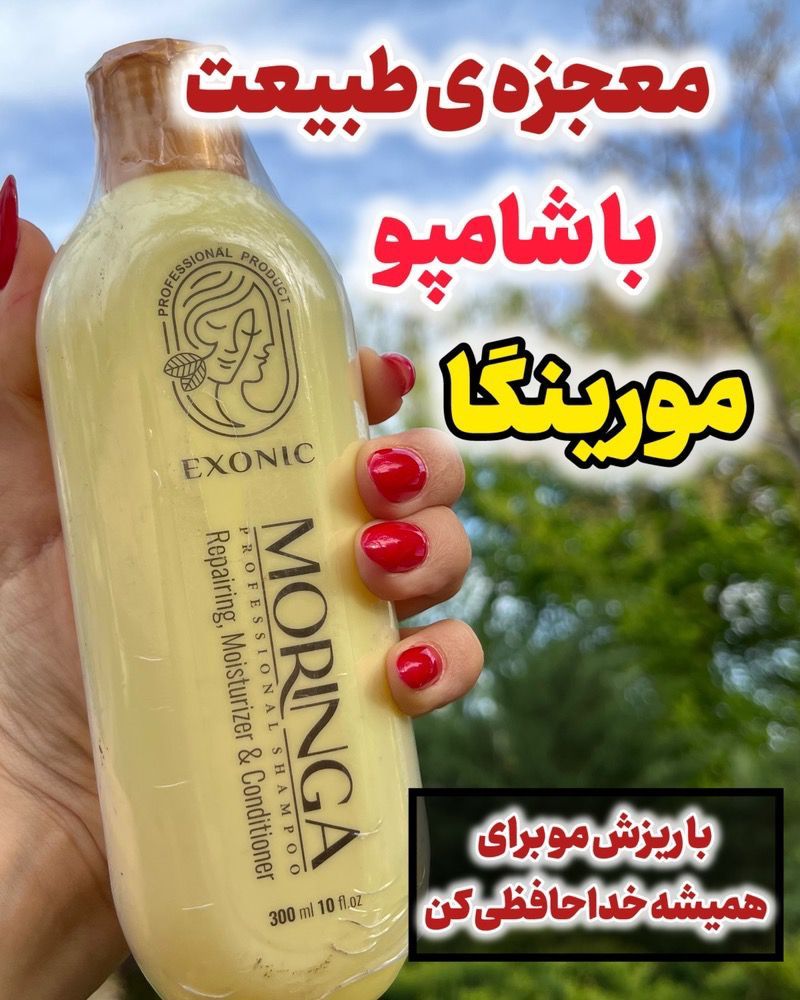 شامپو تقویت موی سر حاوی روغن مورینگا ارسال از نمایندگی ۳۰۰ میل EXONIC